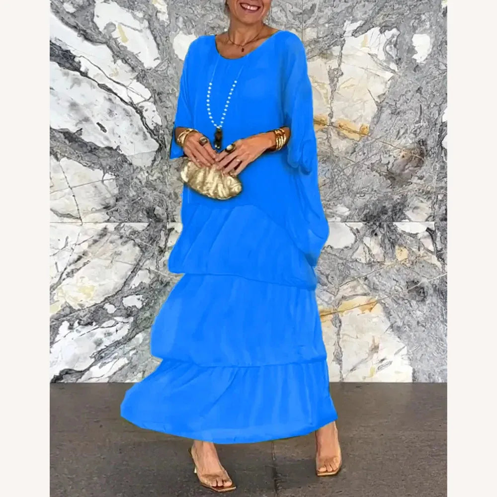 Robe longue élégante pour femme avec encolure en V – Idéale pour les événements et l'été, robe de soirée longue en tissu respirant