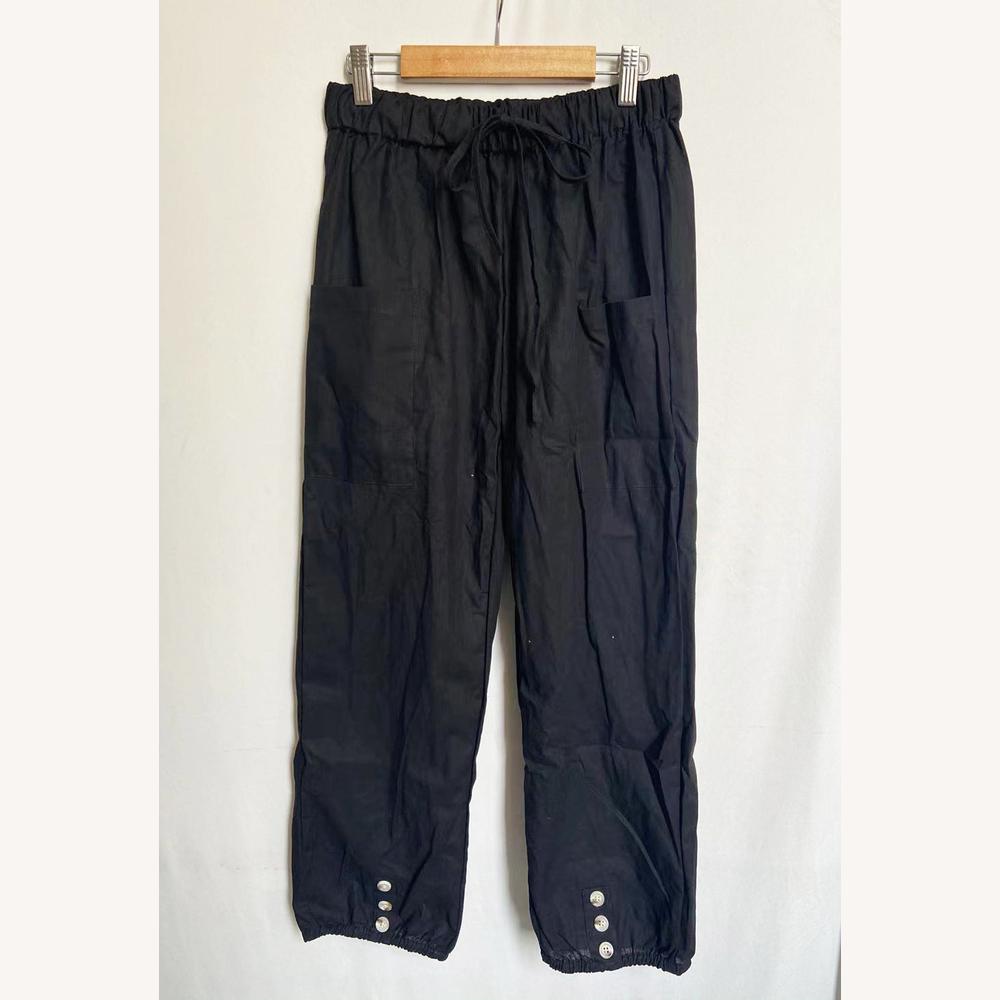 Pantalon fluide pour femme en coton et lin – Confort décontracté, coupe légère, plusieurs tailles et couleurs disponibles