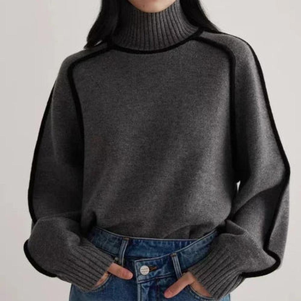 Pull de Noël pour femme à col roulé surdimensionné en maille douce – Confort et élégance pour l'hiver