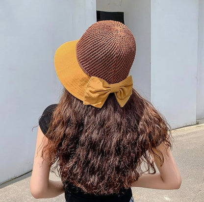 Women's Lightweight Straw Hat with Sun Protection – Elegant Summer Boater Hat