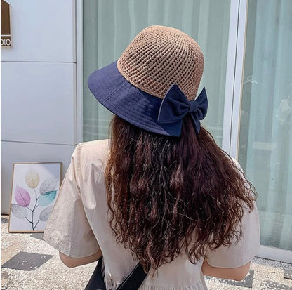 Women's Lightweight Straw Hat with Sun Protection – Elegant Summer Boater Hat
