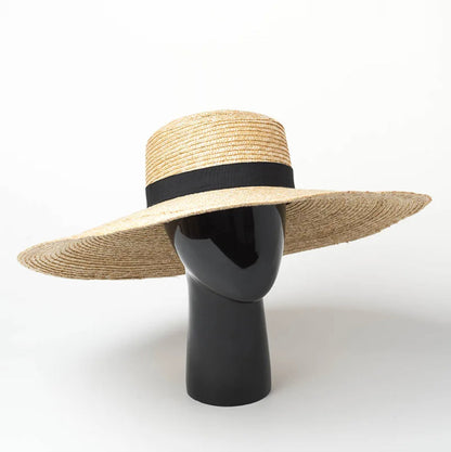 Women's Adjustable Straw Hat – Summer Elegance with Sun Protection, Head Circumference 54-59 cm