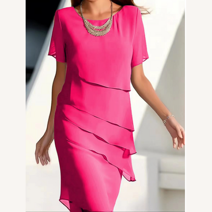 Robe longue élégante à couches pour femmes pour le soir - Confort et raffinement, idéale pour les événements officiels