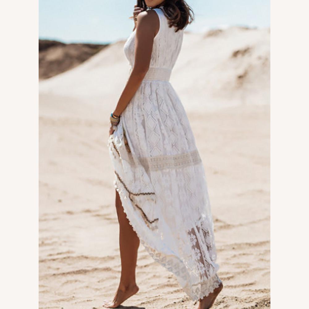 Elegant Women's Bohemian Long Dress Summer – Breathable Fabric, Flattering Cut, Ideal for Outings and Summer Events