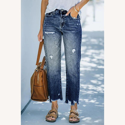 Pantalon fluide pour femme taille haute chic et confortable - Disponible en bleu, bleu marine et noir