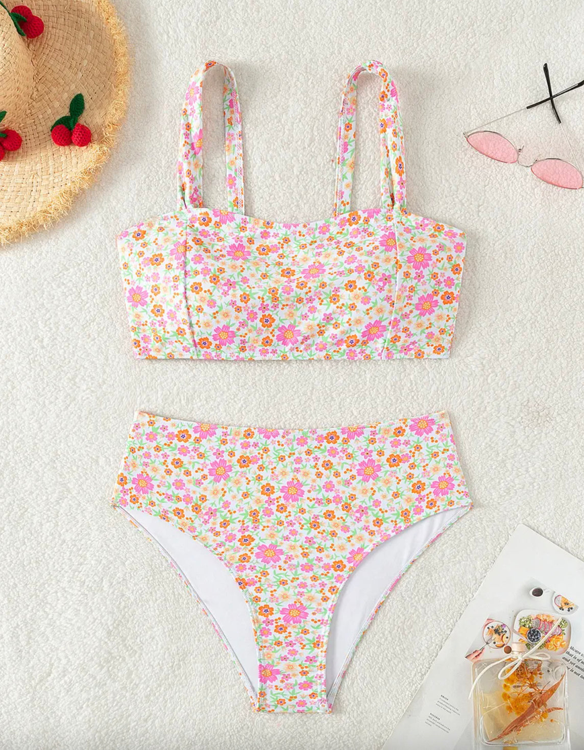 Maillot de bain taille haute pour femme Bohème Fleur avec motif floral – Maillot élégant et confortable pour l'été