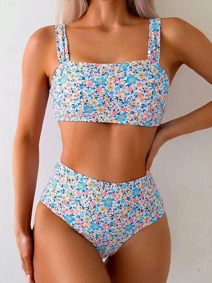 Maillot de bain taille haute pour femme Bohème Fleur avec motif floral – Maillot élégant et confortable pour l'été