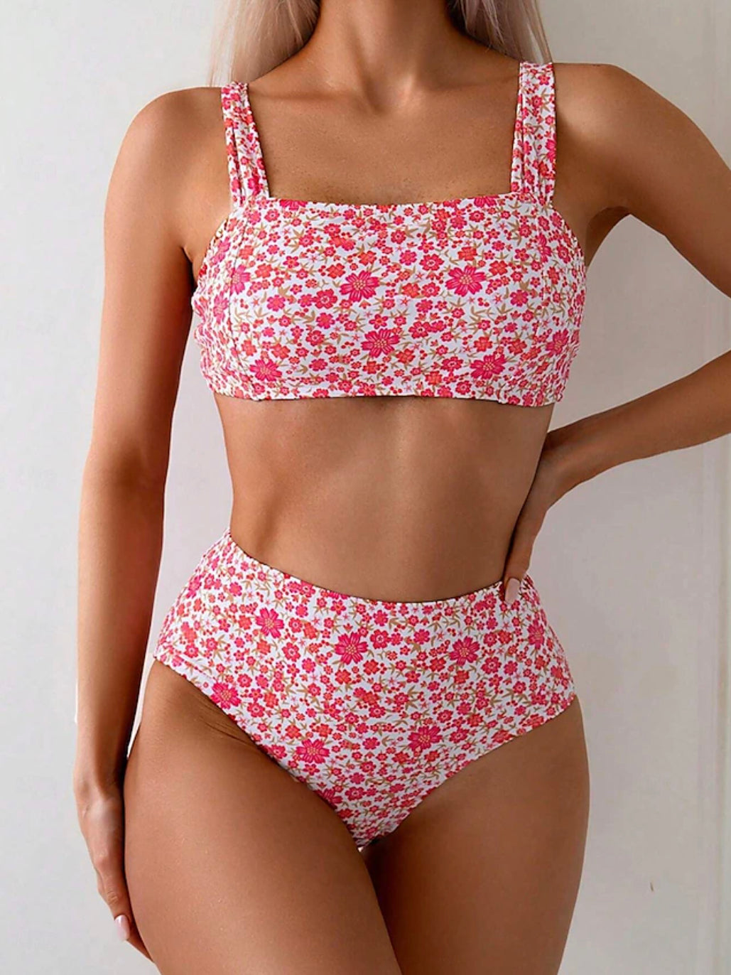 Maillot de bain taille haute pour femme Bohème Fleur avec motif floral – Maillot élégant et confortable pour l'été