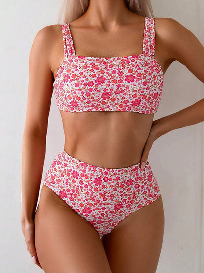 Maillot de bain taille haute pour femme Bohème Fleur avec motif floral – Maillot élégant et confortable pour l'été