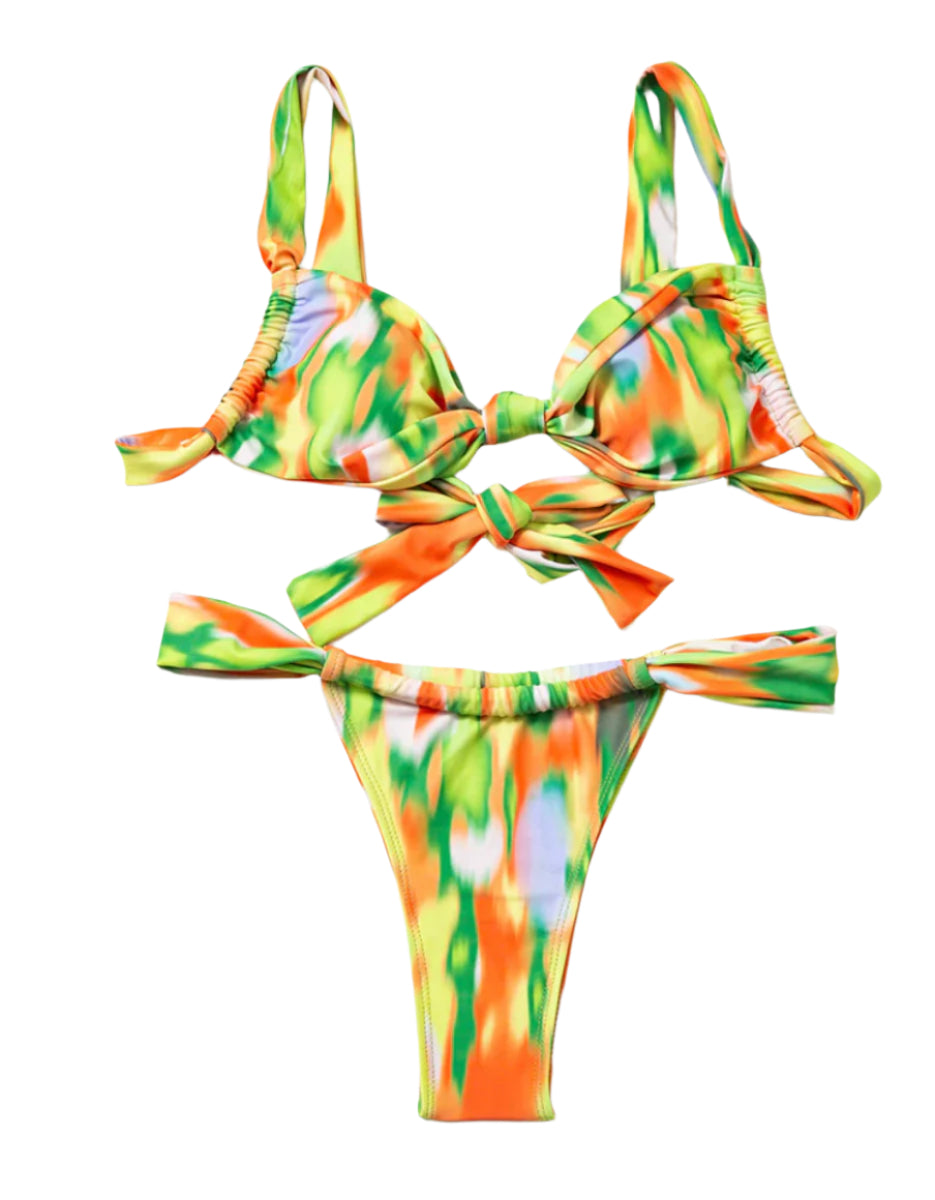 Ensemble de bikini fleuri pour femmes avec bretelles réglables – Maillot de bain élégant pour la plage et la piscine