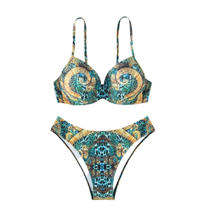 Bikini Totémique Tribal Femme – Maillot de bain sexy à motif animalier, Confortable et Élégant, Tailles S à XL