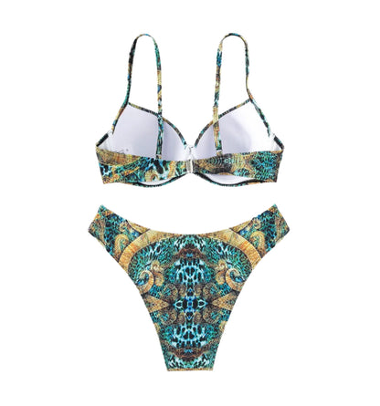 Bikini Totémique Tribal Femme – Maillot de bain sexy à motif animalier, Confortable et Élégant, Tailles S à XL