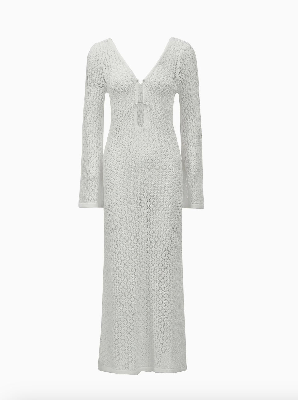Long Chic Evening Dress in Jersey with Bold Cutouts and V-Neck – Elegant and Sexy for Women