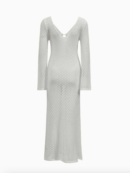 Long Chic Evening Dress in Jersey with Bold Cutouts and V-Neck – Elegant and Sexy for Women