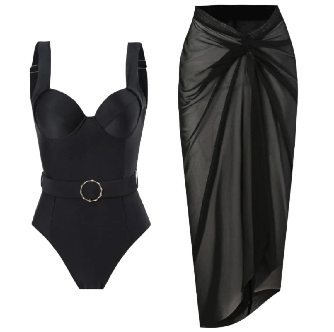 Maillot de bain une pièce féminin bohème ajusté avec détails torsadés – Tissu polyester confortable et séchage rapide