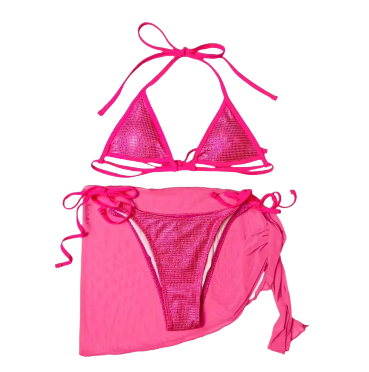 Maillot de bain bohème trois pièces pour femme avec détails en dentelle – Maillot élégant pour la plage et la piscine