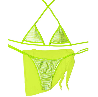 Maillot de bain bohème trois pièces pour femme avec détails en dentelle – Maillot élégant pour la plage et la piscine