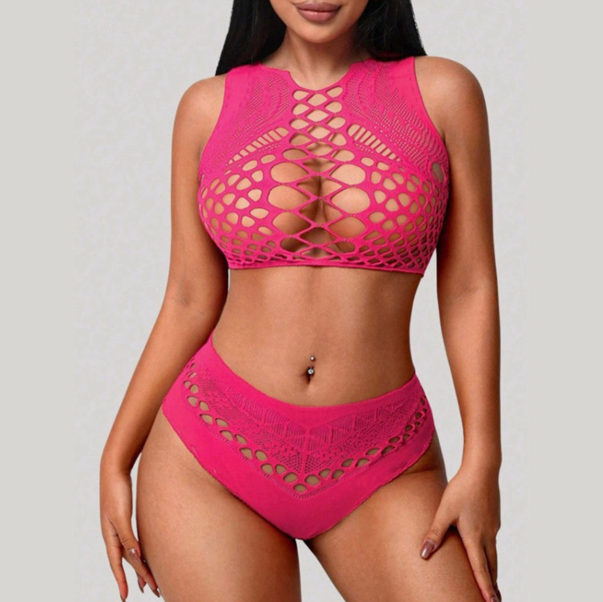 Bikini taille haute pour femme avec découpes audacieuses - Maillot de bain élégant et confortable pour la plage et la piscine