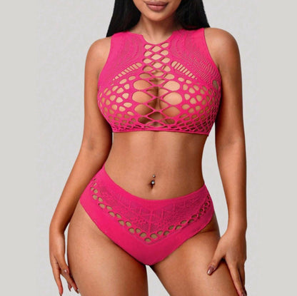 Bikini taille haute pour femme avec découpes audacieuses - Maillot de bain élégant et confortable pour la plage et la piscine