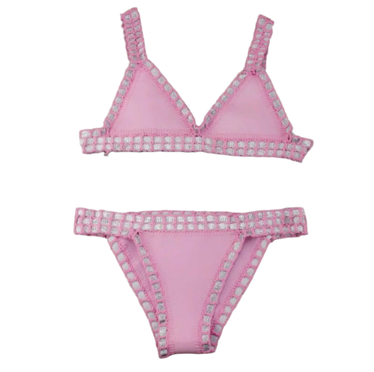 Ensemble de maillot de bain bikini noué à la main pour femme – Style bohème chic, motif unique en polyester de qualité supérieure