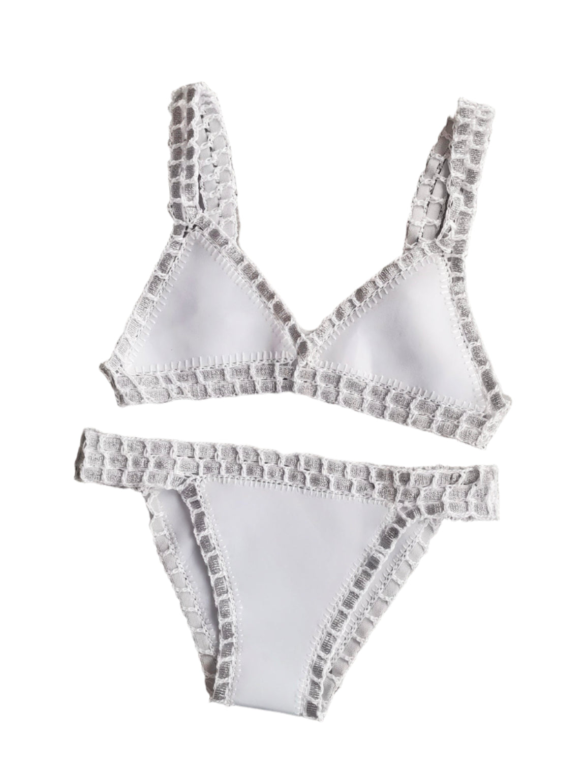 Ensemble de maillot de bain bikini noué à la main pour femme – Style bohème chic, motif unique en polyester de qualité supérieure