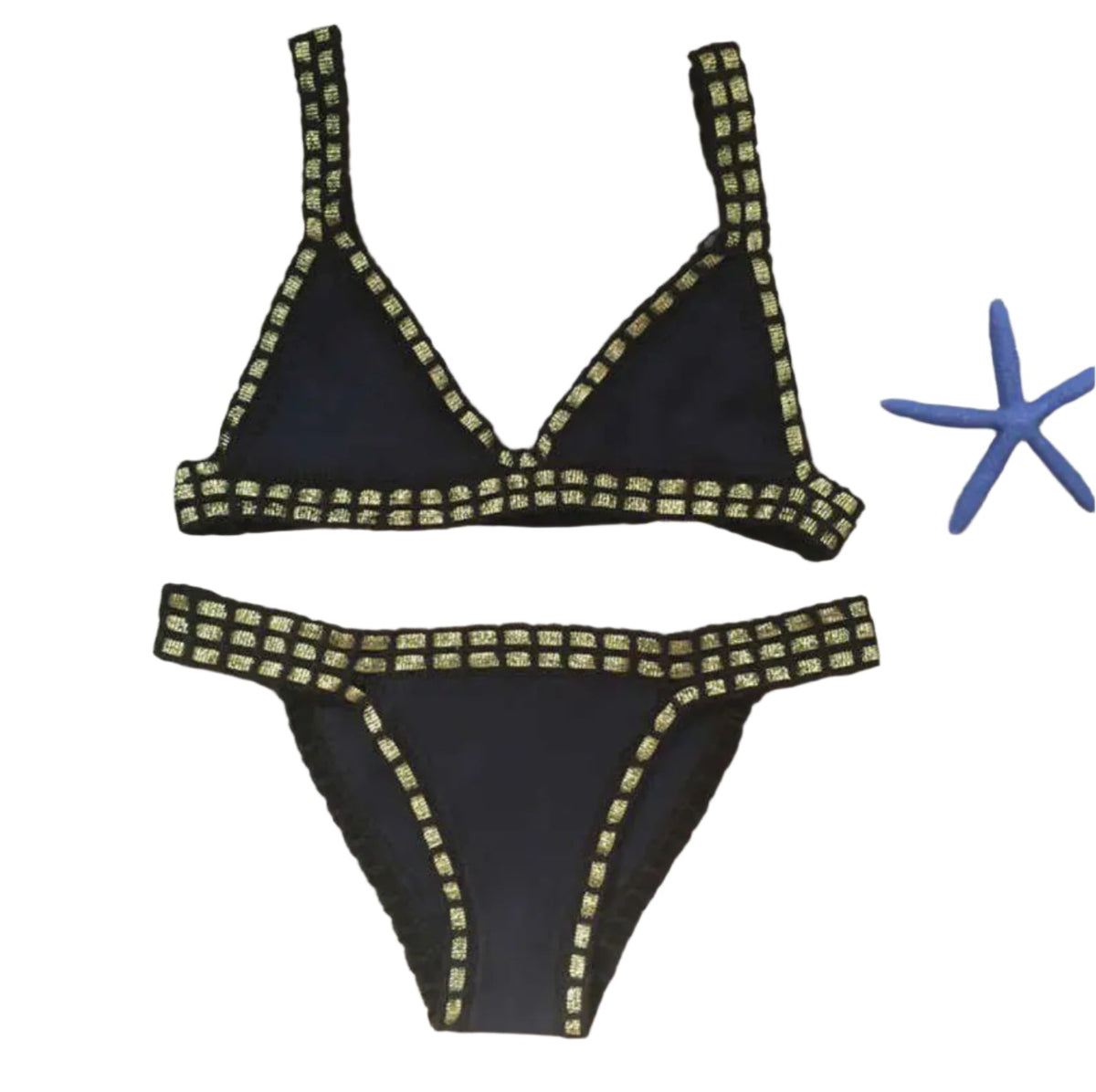 Ensemble de maillot de bain bikini noué à la main pour femme – Style bohème chic, motif unique en polyester de qualité supérieure