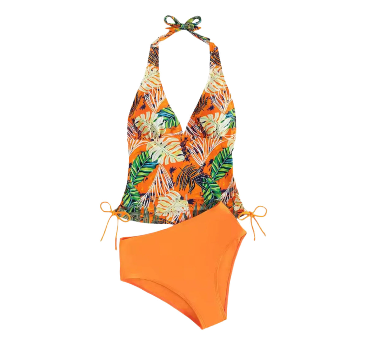 Bikini tropical à lacets pour femmes – Maillot de bain bohème élégant avec détails séduisants et tissu à séchage rapide