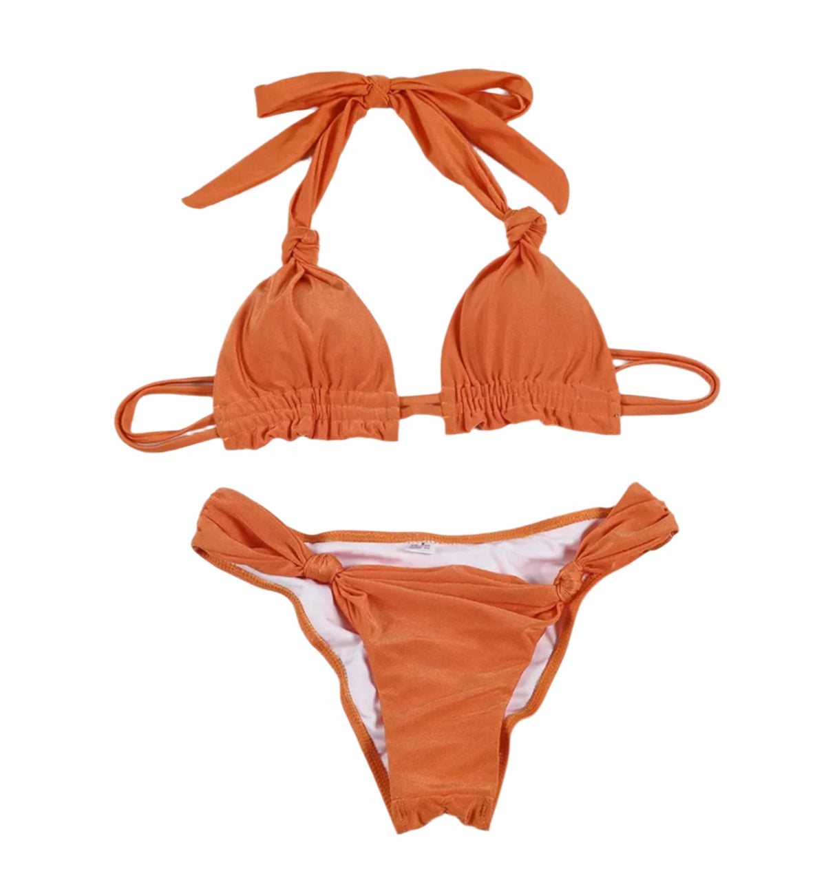 Bikini à nouer en dentelle uni pour femme – Maillot de bain élégant et confortable pour la plage