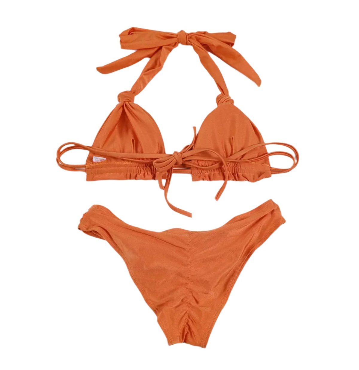 Bikini à nouer en dentelle uni pour femme – Maillot de bain élégant et confortable pour la plage