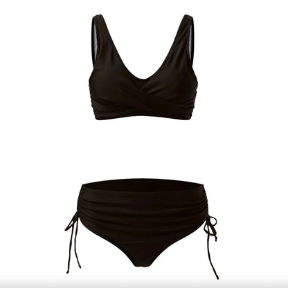 Bikini taille haute élégant pour femme en tissu résistant à l'eau – Maillot de bain chic pour la plage et la piscine