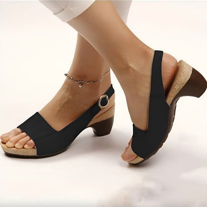 Women's Black Leather Sandals Size 38 Comfortable