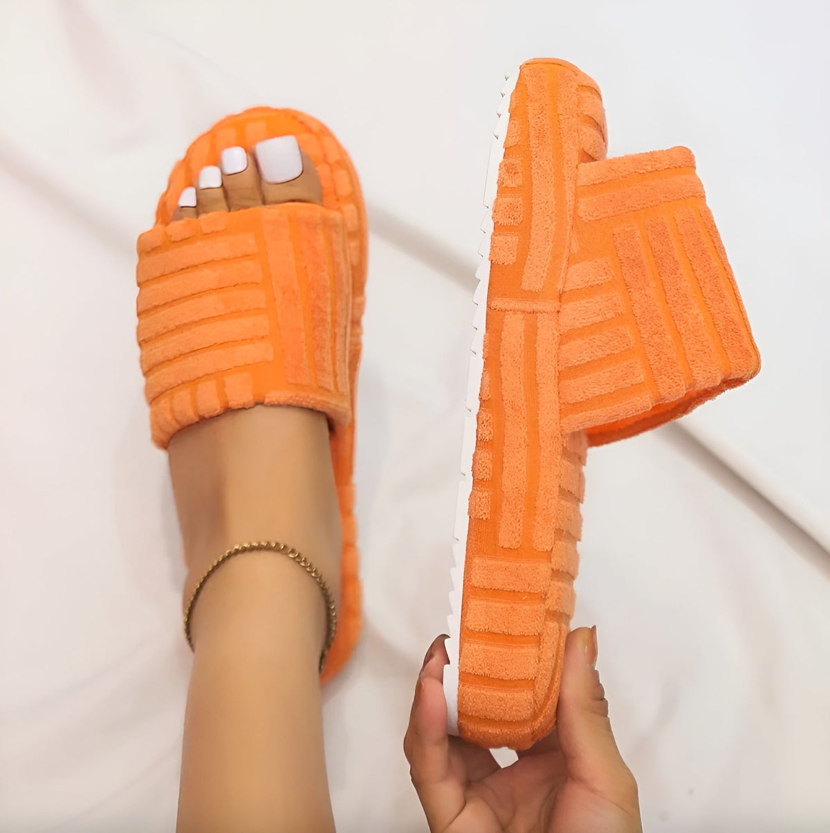 Women's Soft Terry Cloth Slippers One Size Non-Slip