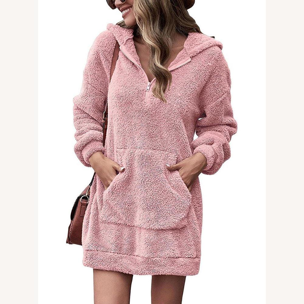 Robe longue décontractée pour femme avec capuche en coton doux – Confort et élégance pour un style citadin